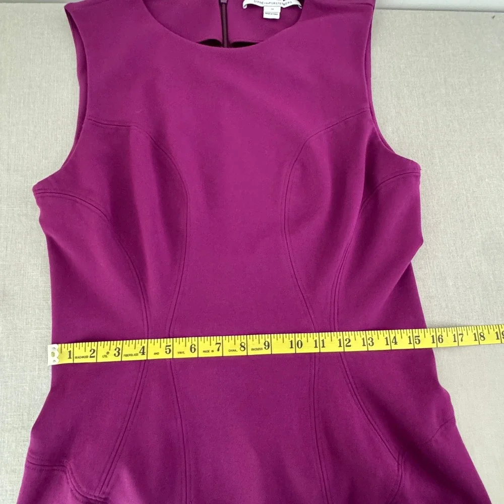 Diane Von Furstenberg Jaelyn sleeve dress purple‎ Size 14